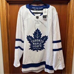 BNWT Adidas Toronto Maple Leafs Authentic Road White NHL Jersey Sz 54 (XL) Blank
